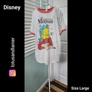 Disney Little Mermaid Kids Short Sleeve T-Shirt Sz Large